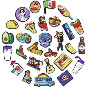28 pcs Hispanic Shoe Charms For Crocs